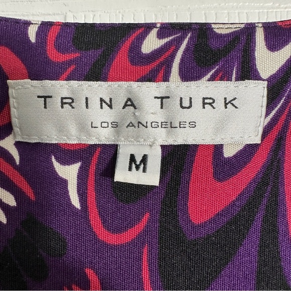 Trina Turk size M Vibrant Purple and Pink Tank Top, 100% silk, sleeveless - Picture 6 of 7